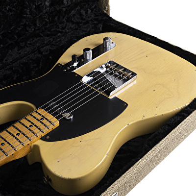 Fender Custom Shop 1951 Nocaster Relic Akçaağaç Klavye Faded Aged Nocaster Blonde Elektro Gitar